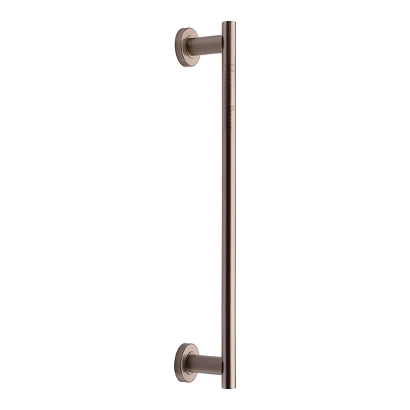 V2057 489-SN • 489mm • Satin Nickel • Heritage Brass Pedestal Pull Handle On Concealed Fixing Roses